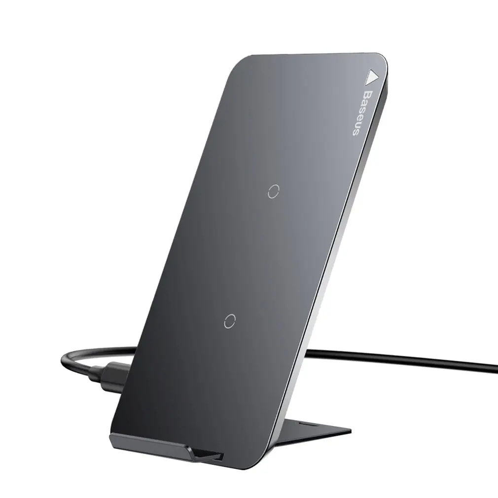 

Baseus WiC1 Multifunctional Qi Wireless Charging Pad Dual Coil Charger With Type-C Charging Cable Portable Wireless Charger