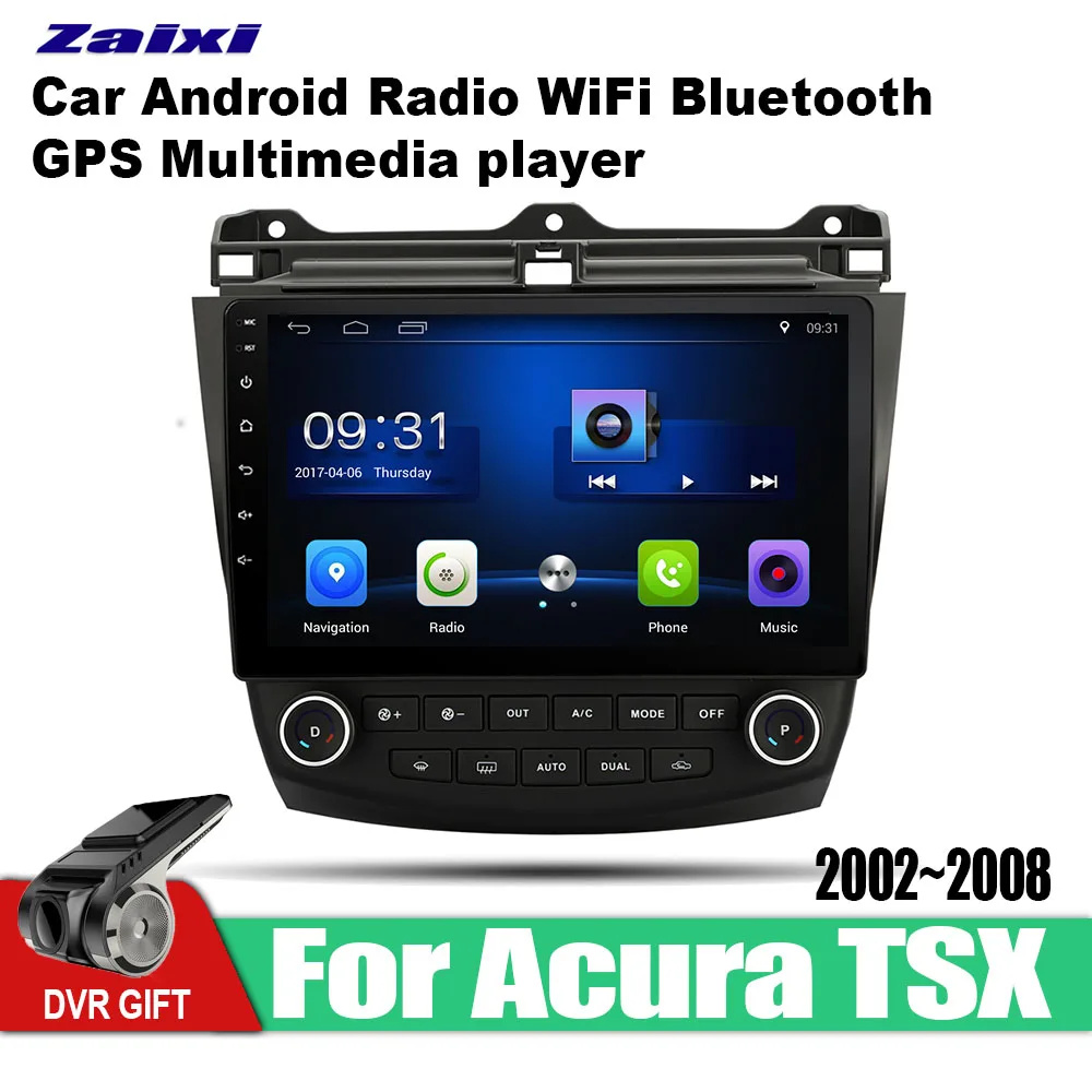 ZaiXi Android автомобильный gps мультимедийный плеер для Acura TSX 2002~ 2008 автомобильный навигатор Радио Видео Аудио Автомобильный плеер WiFi Bluetooth - Цвет: Standard machine