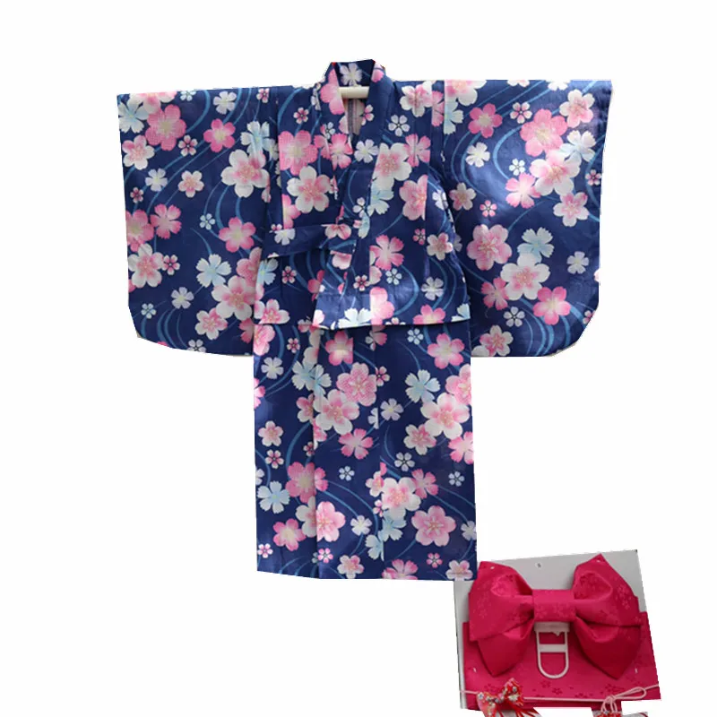 

Kids Robe Cotten Children Summer Kimono Bath Robes Printing Design Yukata For Girls 2PCS 1Set Japanese Traditional Costumes Z940