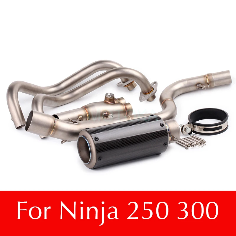 

Ninja 250 Ninja 300 Motorcycle Exhaust Pipe Full System Middle Link Pipe Carbon Fiber Black Exhaust Pipe Motorbike Connect Pipe