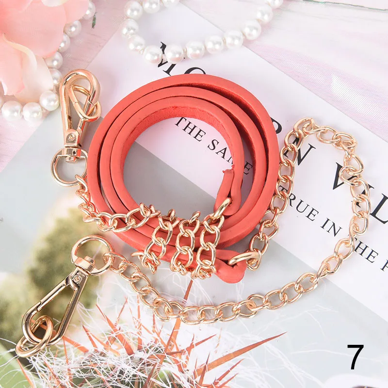 1PC Metal Chain Shoulder Strap For Bag Colorful PU Leather Handbag Straps Replacement Purse Handles 115cm