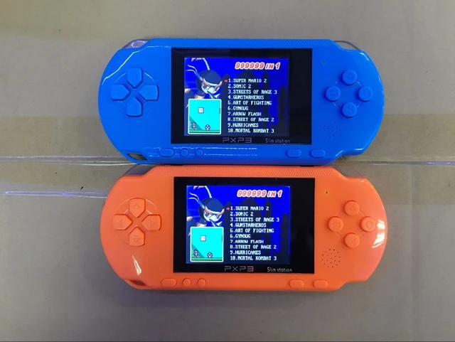 New 16 Bit Pxp3 Handheld Game Player Video Game Console With Av Cable  Support Tv-out 2 Game Cards Pxp 3 Slim Station Classic - Handheld Game  Players - AliExpress