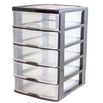 

Drawer plastic 5 cajones-Negro 28.5x21.5x17.5 cm