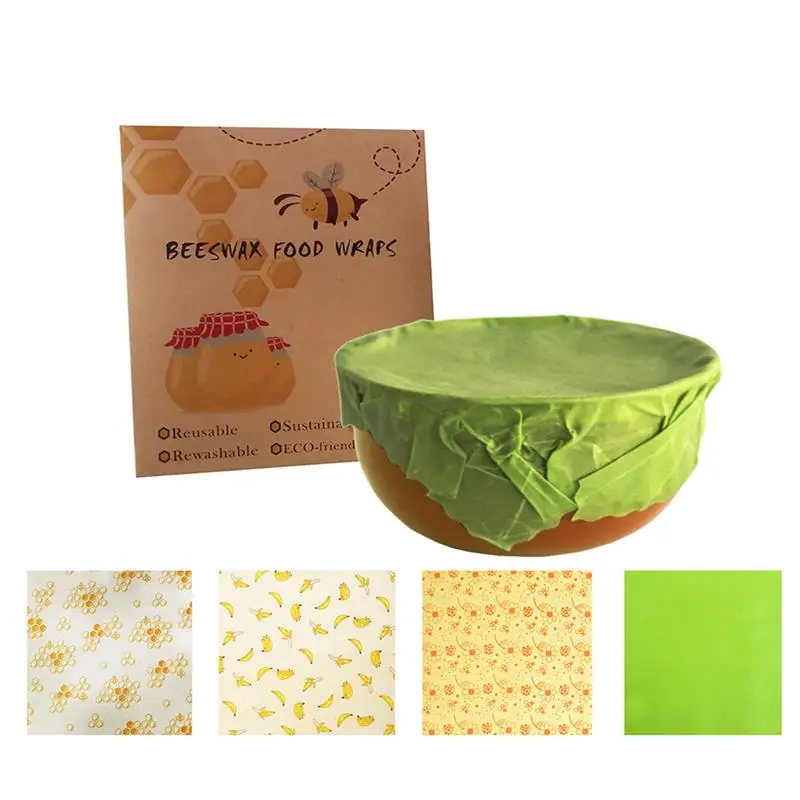 Reusable Beeswax Organic Cotton Food Packaging Cloth Food Fresh Keeping