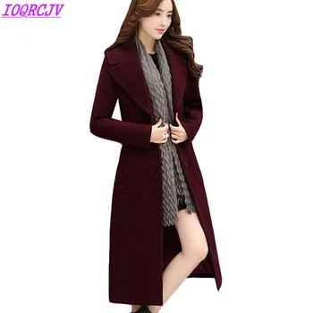 

Winter coats for women 2018 Quilted cotton warmth Woolen coat Plus size Autumn jacket female Long trench coat tops IOQRCJV H369