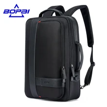 Bopai Бизнес Для мужчин рюкзак черный Зарядка через USB anti theft ноутбук рюкзак 15.6 дюймов мужской большой Ёмкость Колледж Школьные сумки