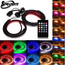 SPEVERT 2x120 см+ 2x90 см полоски под автомобильную трубу Underglow неон под днище кузова светильник s Kit автомобильный бампер задний нижний светильник вспышки