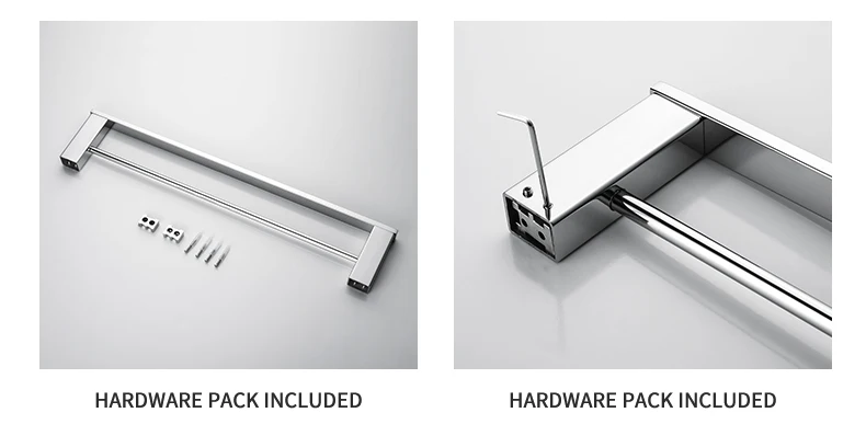 23-дюймовый Ванная комната двойной Полотенца бар SUS304 Нержавеющая сталь полированный хром квадратная стойка для полотенца настенное крепление Полотенца держатель