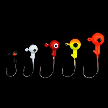 

Jig Head Lead Fishing Hooks 10pcs/lot Multi Color Soft Worm Lures Lead Head Jig Barbed Fishing Hook 2g 3.5g 5g 7g 10g