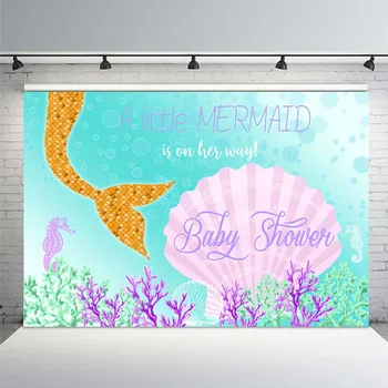 

Mehofoto Little Mermaid Photography Backdrops Photophone Celebration Birthday Party Photo Background for Photo Studio Underwater