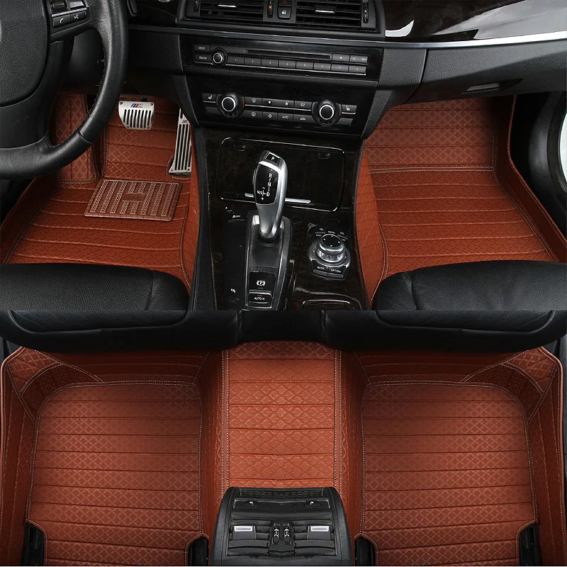 

Leather custom car floor mats for bmw f10 x5 e70 e53 x4 f11 x3 e83 x1 f48 e90 x6 e71 f34 e70 e30 waterproof accessories