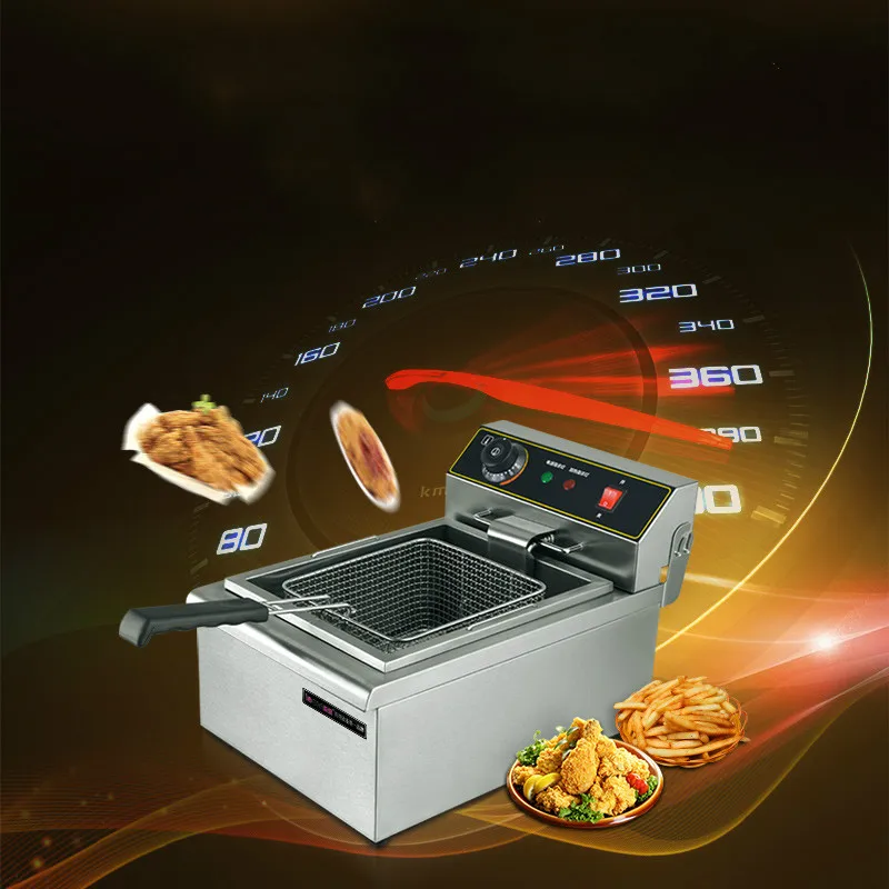 Electric Deep Fryers blast furnace commercial single cylinder 10 litre thick-fried frying pan Fried chick NEW | Бытовая техника