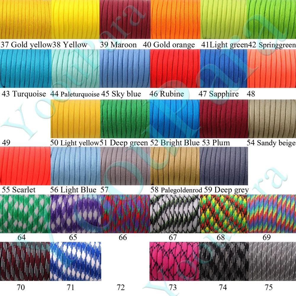 Cabo de Pára-quedas ao ar 550 tipo Cordão Atacado Carretéis 30 Pces Paracord Corda Mil Especificação 7 Strand Livre Cabo 100ft - * 4 Esporte e Lazer