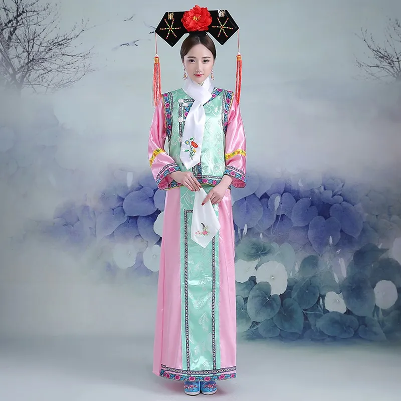 Hot Sale 5 colors new Embroidery girl Qing Dynasty Princess Costume women's ancient court dress for cosplay stage performance
