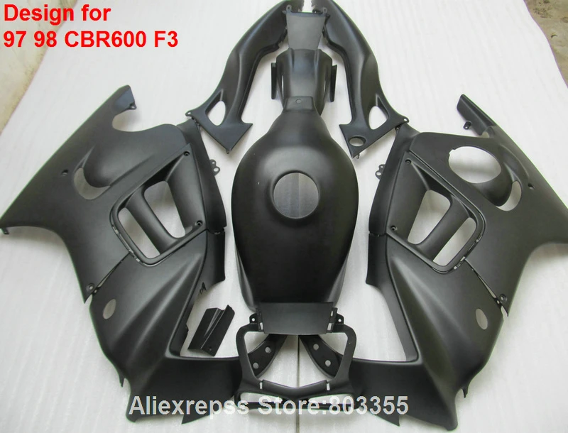 Матовые окрашенные Обтекатели Для HONDACBR 600 F3 1998 1997 97 98 (полностью черные) cbr