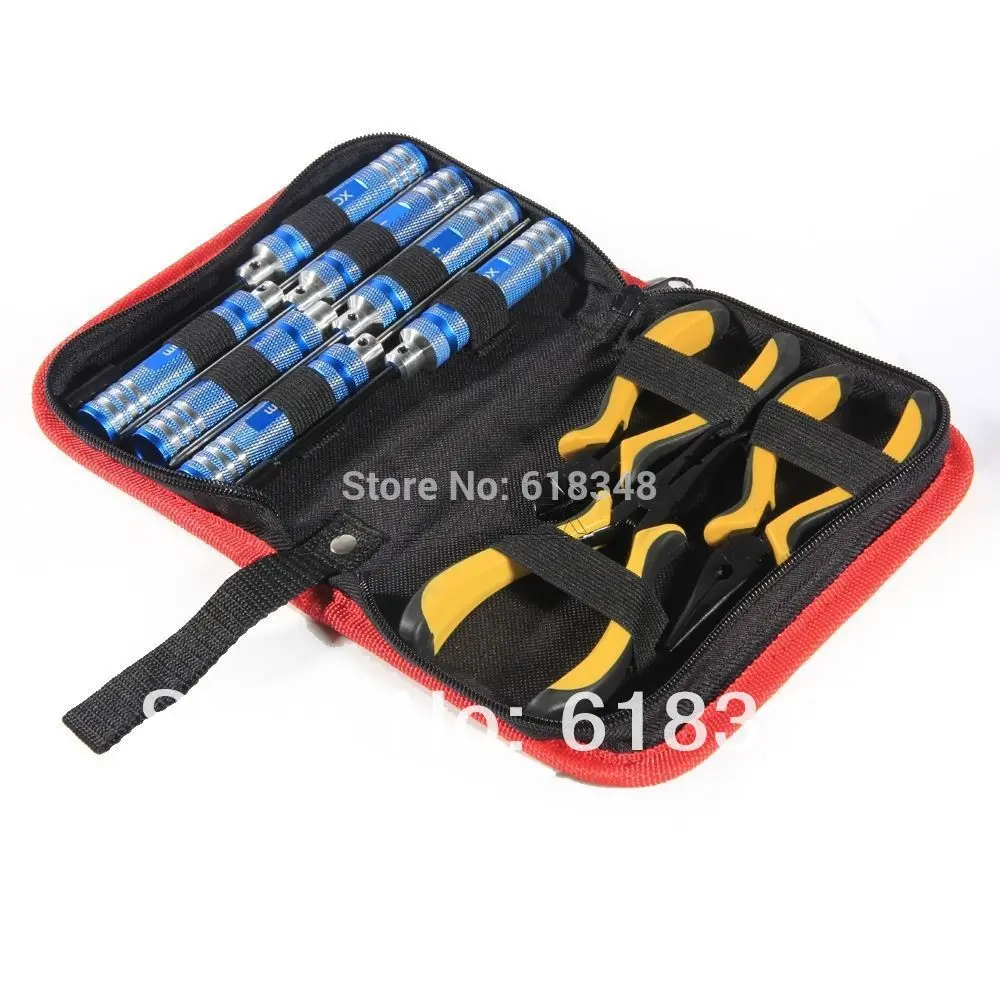 

RC Tools 10 in 1 Metal Cross Hex Nut Key Socket Screw Drivers Wrench 4.0 5.5 Box For RC Cars Boats Helicopters Airplanes