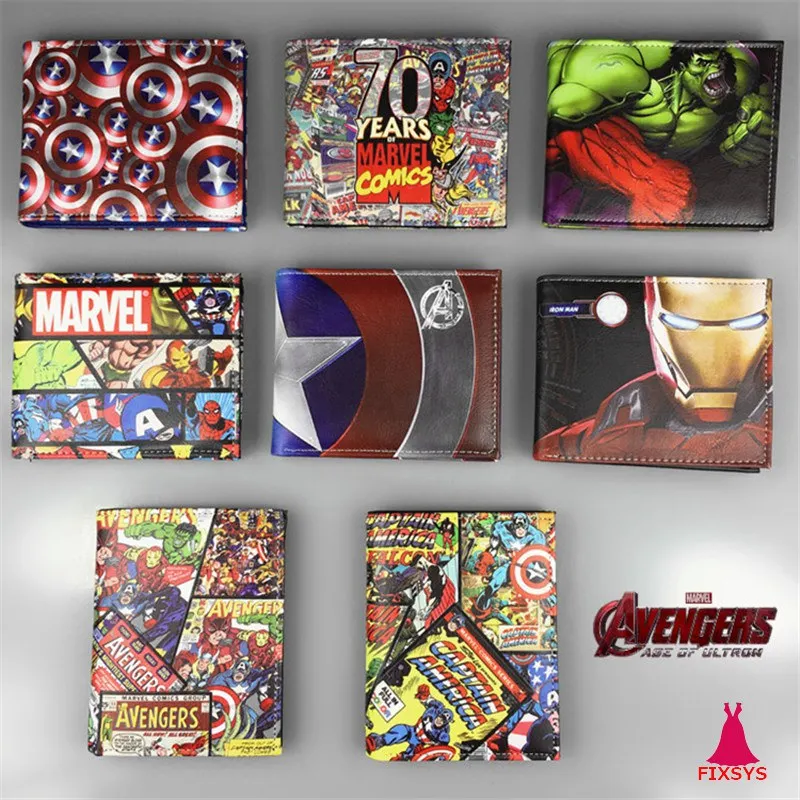 

Marvel's The Avengers Captain America, Spider-Man, Iron Man 2 Aegis Board Movie Leather Wallet Periphery Cosplay Accessories