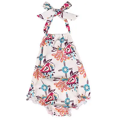 

2017 Summer Bodysuits Cute Newborn Baby Girls Floral Bodysuit Jumpsuit Summer Sunsuit Clothes