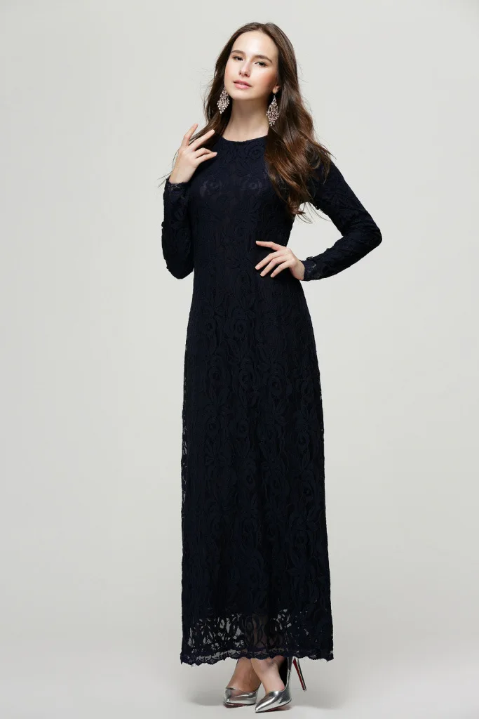 2019 Новое поступление модные стиль мусульманских для женщин; большие размеры длинное платье M-XXL