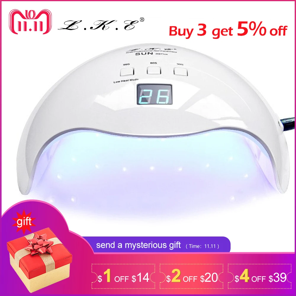 LKE 48W Nail Dryer SUN X9 UV Lamp 3 Timed Mode With Automatic Sensing Nail Lamp for Nails Drying Builder Gel UV Nail Dryers