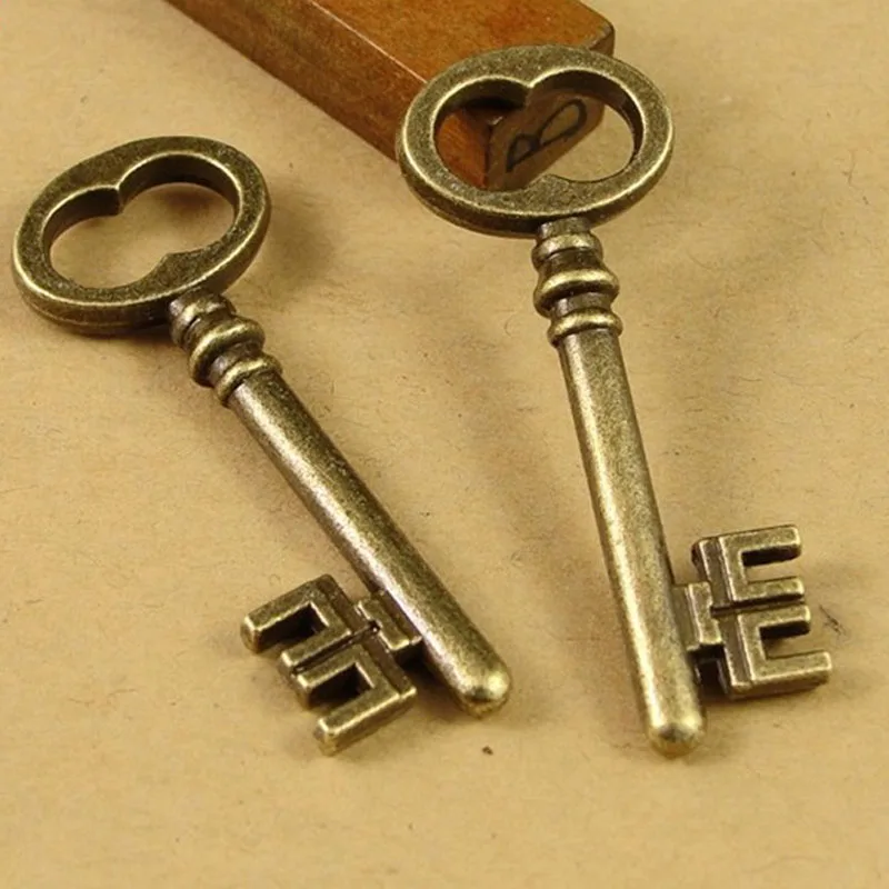 44*16MM Antique Bronze Retro Keychain antique keys for sale, vintage