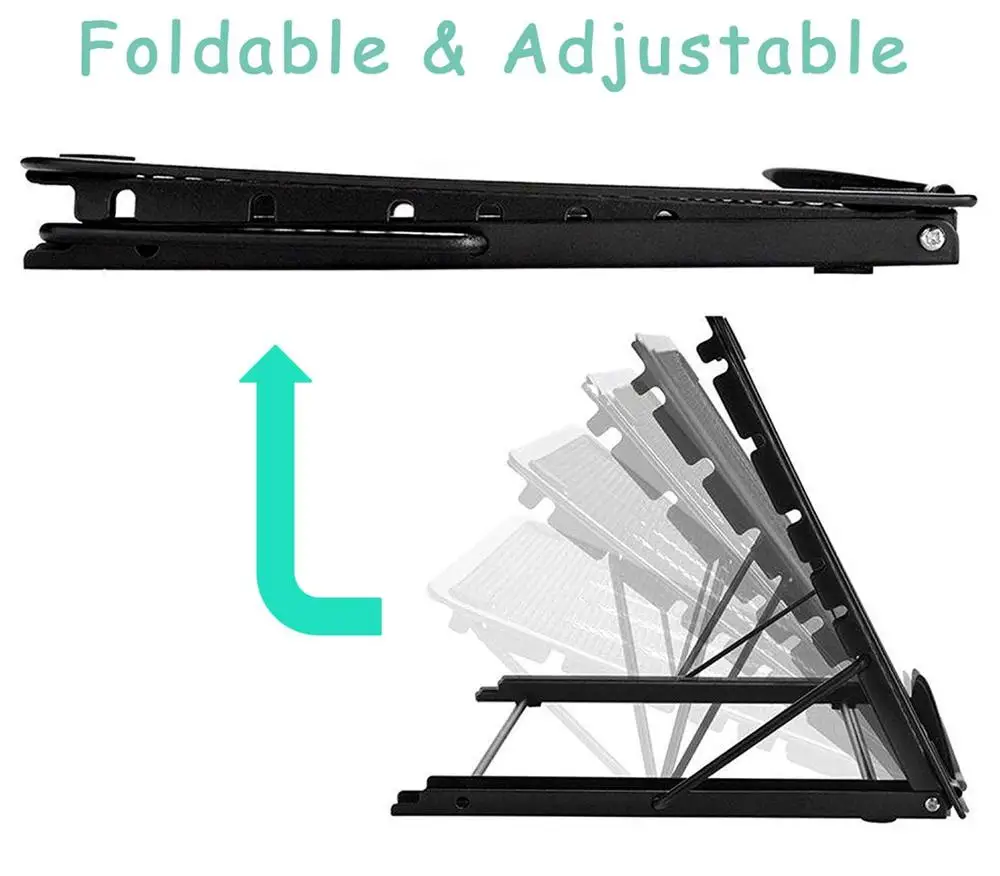 Mesh Ventilated Adjustable Laptop Stand holder cooler Folding Portable For Laptop Notebook Tablet