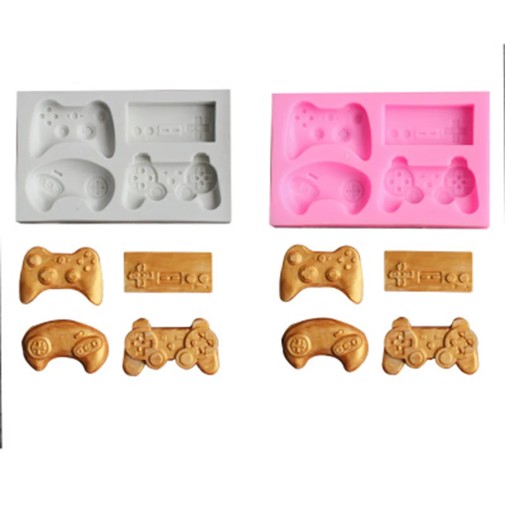 

2019Silicone Mold Gamers Boy Gift Game Controller Shape Fondant Silicone Mould Cake Decoration Sugar Mold Baking Sugarcraft Mold