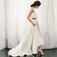 Твердый высокий низкий Для женщин Юбки для женщин индивидуальный заказ плиссированные развертки Поезд тафта Юбки для женщин с шикарные карманы Повседневное Макси нарядные юбки