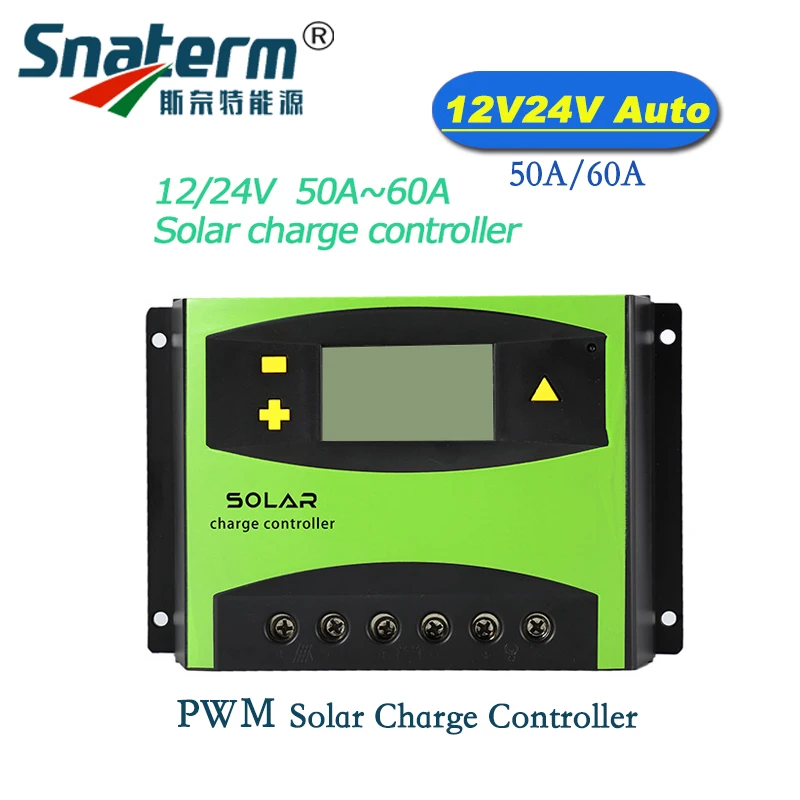 

DC 12V24V Automatic Recognition LCD 60A 50Amps Solar PV Charge Controller Solar Panel Battery Charger Regulator for solar energy