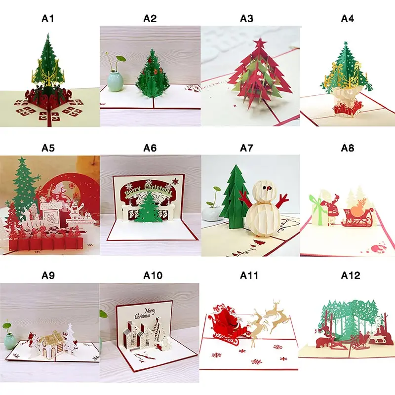 1 шт 3D Рождественские открытки поздравительная бумажная открытка ручной работы Персонализированные Сувениры открытки Свадьба День Рождения Декор