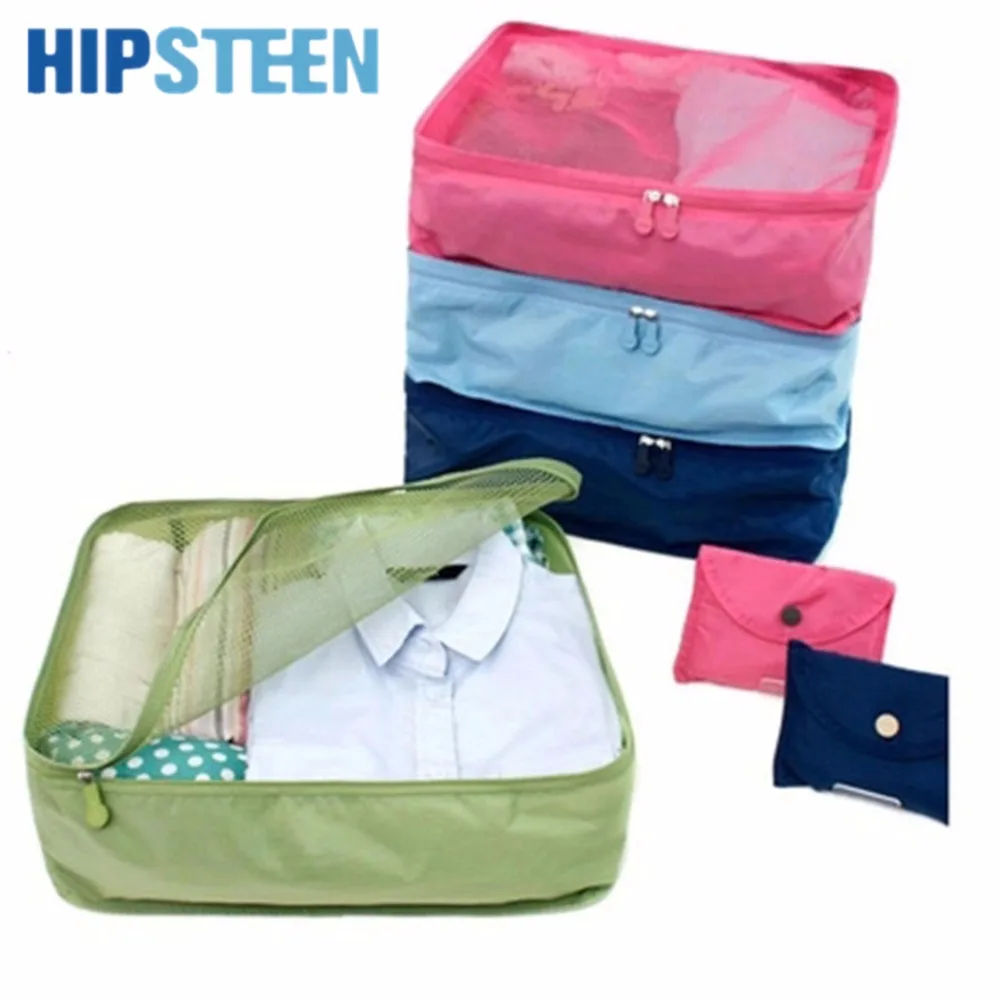 HIPSTEEN Foldable Nylon Mesh Storage Packing Bag Travelling Organizer Case with Metal Zipper