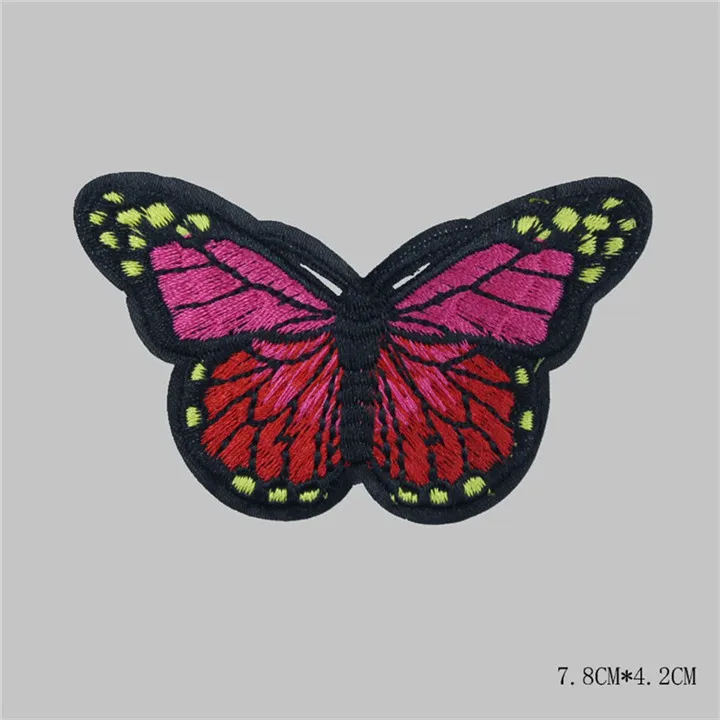 7 PF 10pcslot Colorful Butterfly Patches Appliques Embroidery Patch Thermo-stickers Stripes for Clothes Backpack Decoration TB034