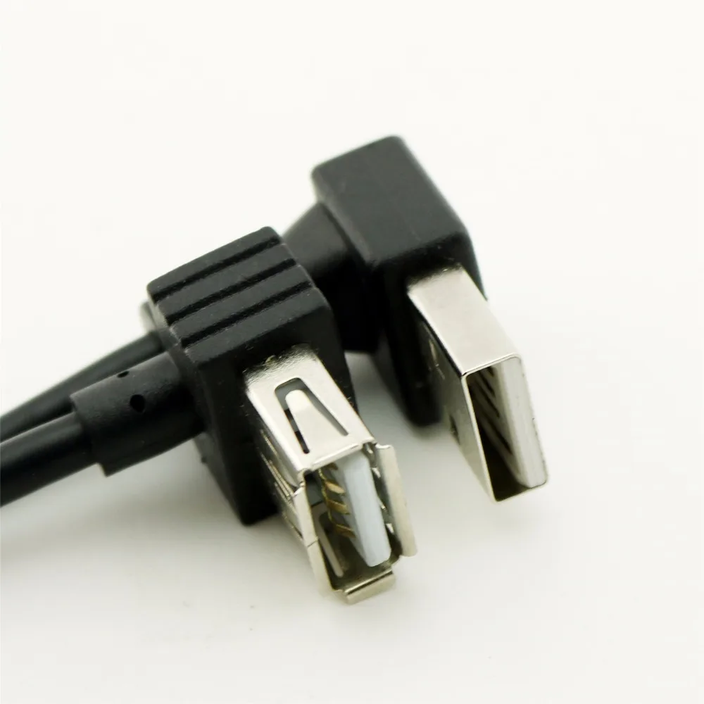 1 قطع usb 2.0 نوع وذكر التوصيل تصل زاوية إلى usb 2.0 اكتب الإناث 90 درجة بزاوية تمديد محول كابل بيانات المسؤول الحبل 25 سنتيمتر