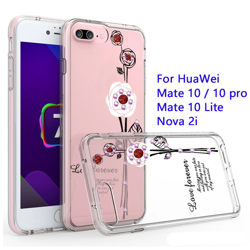 YueTuo 2 in 1 Silicone + hard pc Coque cover case For HuaWei Mate 10 Lite 10Lite pro 10pro nova 2i phone back silicon on |