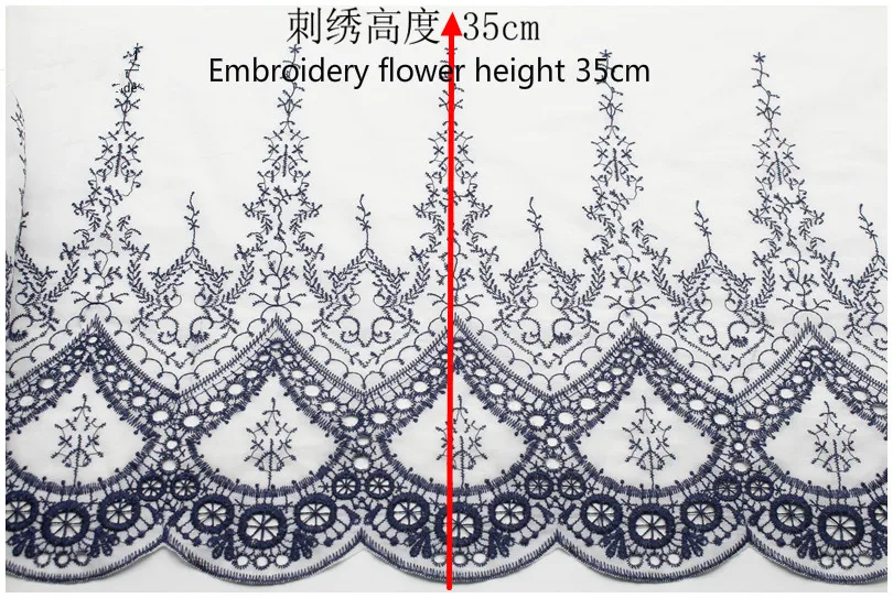 Cotton Cloth Lace Fabric Positioning Bilateral Embroidery 138CM DIY Fabric Baby Clothes Skirt Home Textile Accessories