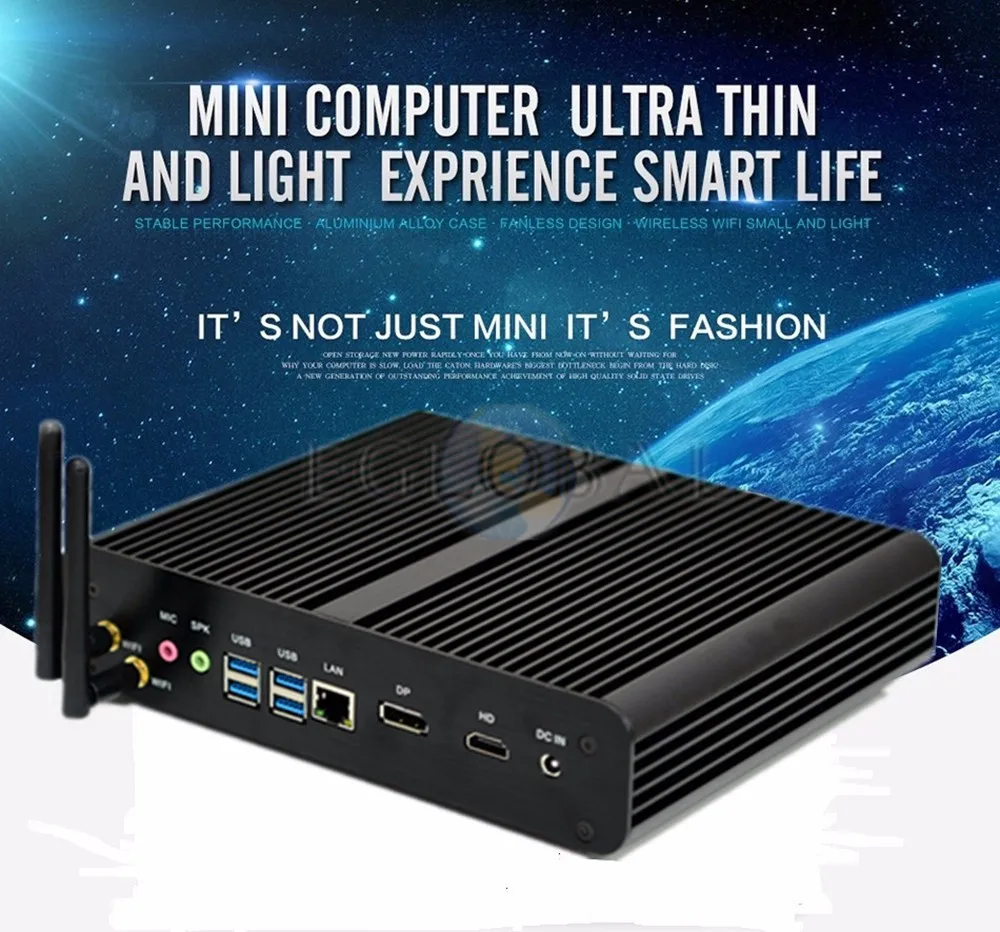 Новейший процессор EGlobal fanless Мини ПК 8th поколения i7 8550U 4 ядра 2* DDR4 M.2 Мини компьютер Windows 10 Pro DP HDMI HTPC мини ПК неттоп 8 Мб Кэш