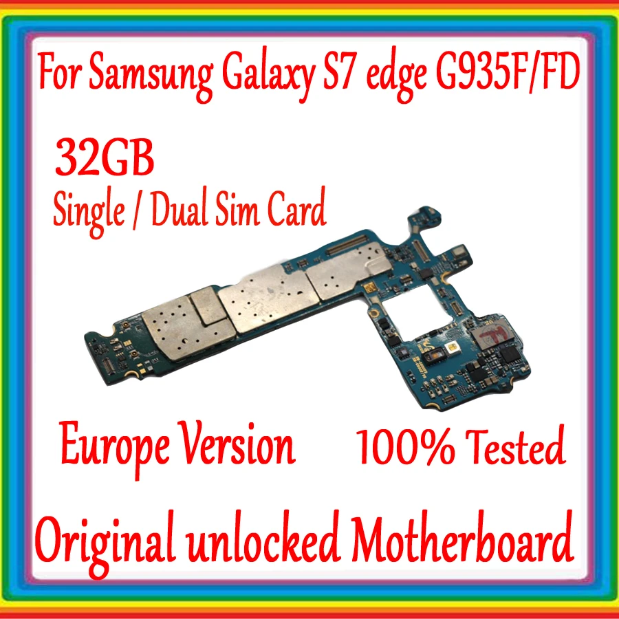 

100% Original For Samsung Galaxy S7 Edge G935F /G935FD Unlocked Main Motherboard 32GB Europe Version