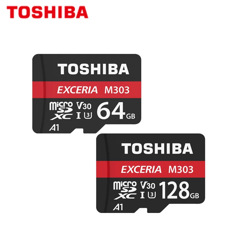 

100% Original TOSHIBA EXCERIA M303 Micro SD Card 64GB V30 High Speed 98MB/S 128GB Memory Card U3 A1 UHS-I TF Card For 4k Video
