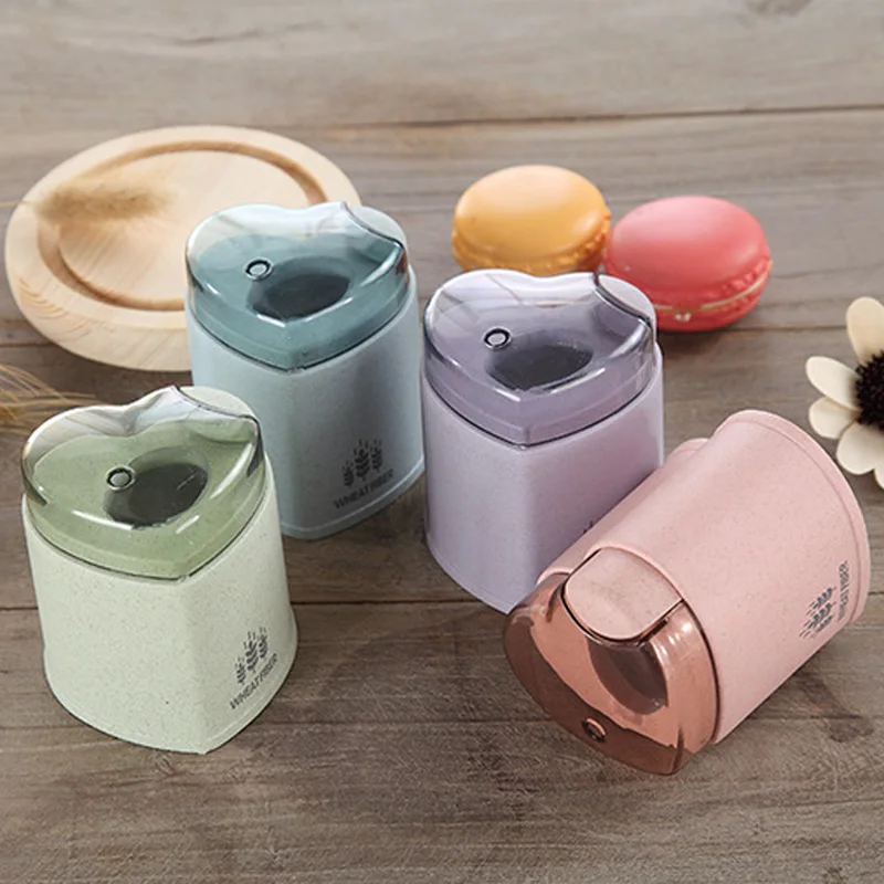 

Wheat Straw Automatic Toothpick Holder Container European Style Home Decor Heart Shape Toothpick Storage Box Toothpick Dispenser