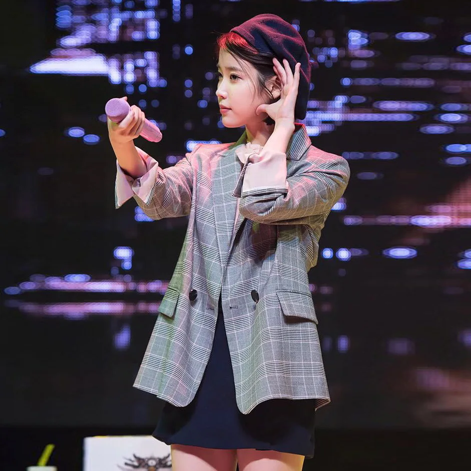 

New Style Spring Clothes 2019 Li Zhien Stars The Same Checked Small Suit Korean Version Retro Style Small Jacket Women Coat