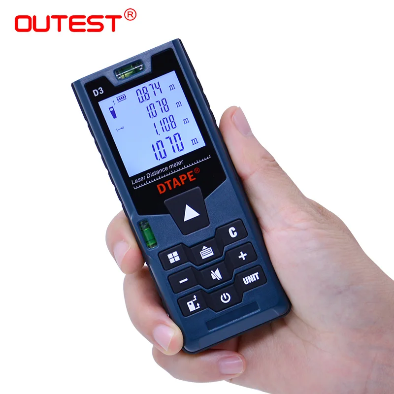 Laser Rangefinder OUTEST D3 Laser Distance Meter 40M-120M Pythagorean/Single/Continuous/max/min/Addition/Subtraction/Volume/Area Laser Rangefinder OUTEST D3 Laser Distance Meter 40M-120M Pythagorean/Single/Continuous/max/min/Addition/Subtraction/Volume/Area