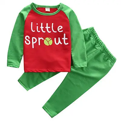 

Autumn Spring Newborn Baby Boys Little Sport Tops T-shirt +Long Pants Outfits Set Suit Christmas Clothes