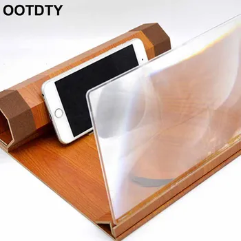 

Folding Desktop 12 Inches Mobile Phone Holder Stand Screen Magnifier 3D HD Video Amplifier Wood Grain Bracket For All Smartphone