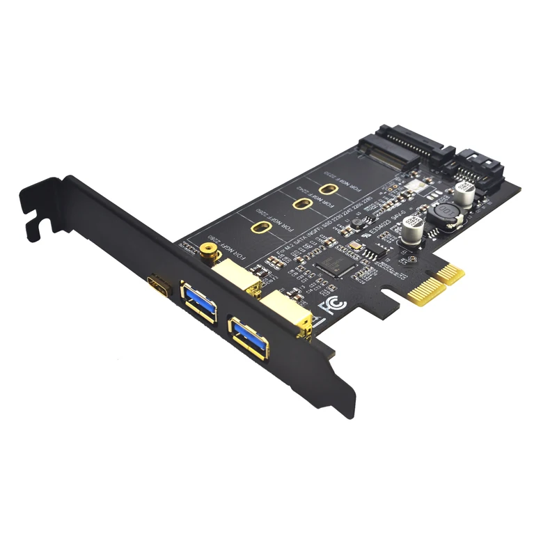 Двойной USB3.0 1 порт Type c M.2 PCIe адаптер M2 SSD SATA B Ключ к PCI e 3 0 Контроллер конвертер