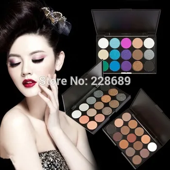 

50pcs free shipping 3 Different New fashion 15 Earth Colors Matte Pigment Eyeshadow Palette Cosmetic Makeup Eye Shadow for women