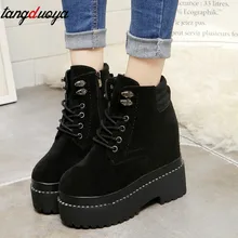 

platform boots women wedge shoes heels ankle boots for women autumn winter boots high heels platform shoes botas mujer