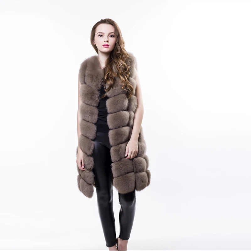 

S M L XL XXL Winter fur coat long section 2016 new fashion leather 100% imported fur coat fox fur vest jacket