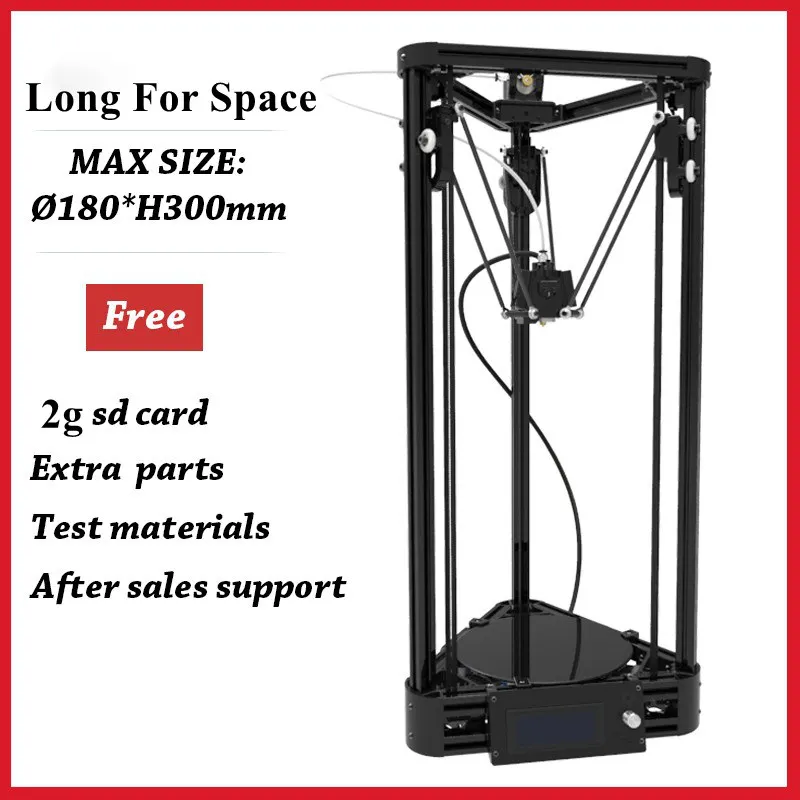 2016 New Large Printing Size Kossel Delta Impresora 3D Printer Pulley Version DIY Kit  Auto Leveling 3D Metal Structure Printer