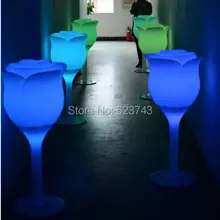 H110CM перезаряжаемый красочный СВЕТОДИОДНЫЙ торшер с большим цветком розы, ИК-контроль в форме тюльпана, светящийся стол, ландшафтное освещение для улицы