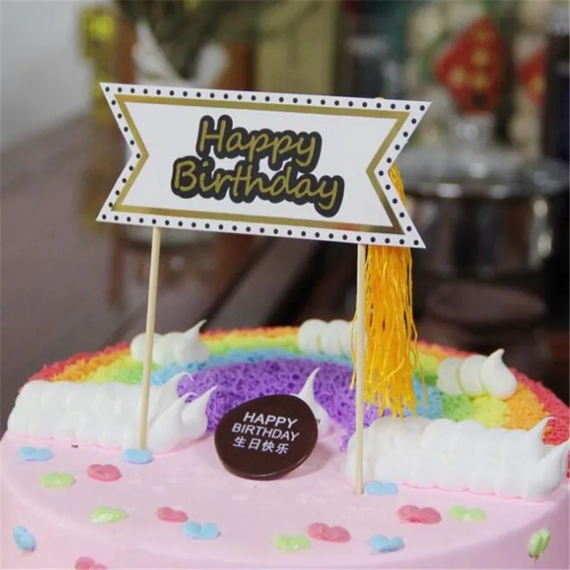 5PCS cake Happy Birthday inserted card birthday Holiday items Practical decorative festive party | Дом и сад